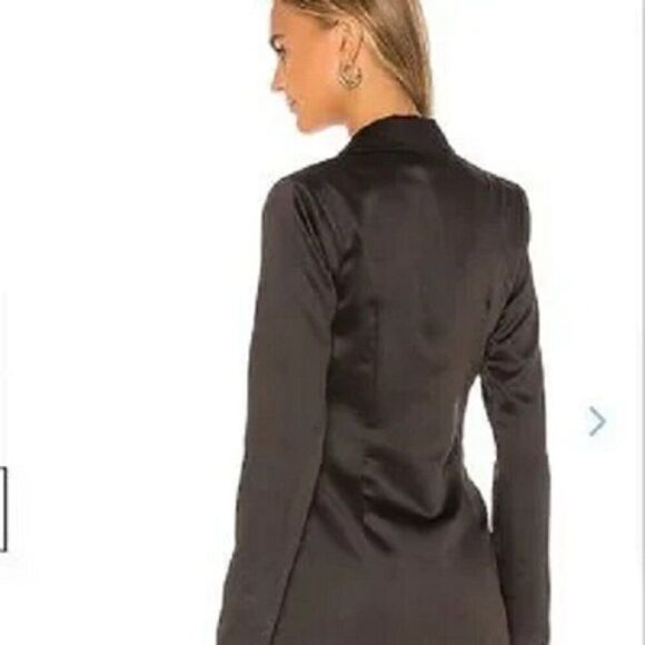 Superdown Black Satin Miley Oversized Blazer Dress Women's Size Small NWT - Picture 5 of 9